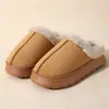 Pantuflas de Algodón para Mujer, Estilo de Moda Otoño e Invierno 2026, Calientes para el Hogar Interior, Suela Gruesa Antideslizante Resistentes a la Suciedad, Zapatos de Algodón Felpudos para Exteriores