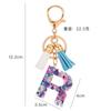 Llavero con 26 letras en inglés, estilo europeo y americano, con borlas de cristal acrílico transparente, adorno para bolso, pequeño regalo.