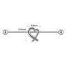 Transfronterizo 16G color acero inoxidable hueco en forma de corazón puente de oreja mariposa hueco cruz chapado doble agujero barra recta aretes