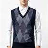 Colete de Tricô Pulôver Outono Inverno 2026 Camada Interna Masculina Colete de Tricô Quente Slim-fit Jaqueta Estilo Masculino