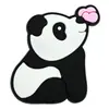 Flor de Zapatos de Panda Linda de Dibujos Animados Accesorios Joyería Desmontable DIY Llavero Agujero Accesorios para Zapatos Hebilla de Zapato de Goma Suave PVC