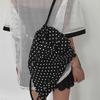Mochila de Puntos Blancos y Negros, Dulce con Volantes Plisados y Cordón, para Viaje, Ligera, Gran Capacidad, Mochila Escolar