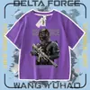 Roupa sem marca Camiseta de Manga Curta Força Delta Modelo Novo 2026 para Crianças Meninos Algodão Puro Top Força Delta