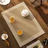 Tapete de Chá de Linho Sintético, Base de Chá Estilo Zen, Absorvente de Água, Secagem Rápida, Isolante Térmico Caminho de Mesa, Porta-Copo para Mesa de Chá, Base para Xícara de Chá, Tapete Drenante para Bancada de Mesa de Café