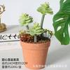 Arcilla artificial blanco 3-tenedores bonsái interior carnoso en maceta creativo escritorio de oficina adornos planta verde flores falsas decorativas
