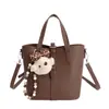 Bolso de mano de cubo estilo nuevo para invierno 2025, bolso cesta elegante de gran capacidad, bolso de hombro cruzado retro personalizado