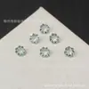 Nuevos Pendientes de Botón Mini Trébol 4*4mm Zirconia Chapada Color Gradiente, Artículo Caliente de Transmisión en Vivo, Mismo Estilo que en Xiaohongshu
