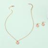 Conjunto de dos piezas de collar y pendientes de amor rosa para niñas, venta al por mayor de joyas infantiles transfronterizas, accesorios de joyería sencillos para mujeres y niñas.