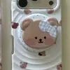 Oso Adorable con Lazo, Soporte Magnético para Funda de Teléfono Apple 18 Promax, Adecuado para 17 Pro, Succión Magnética Wave 16