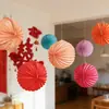Linternas Decorativas para Fiesta de Cumpleaños y Compromiso, Adornos Colgantes de Cadena de Bolas de Sandía, Linternas al por Mayor, Linternas de Origami, Decoración de Habitación de Boda