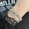Pulseira de Contas Empilhável Multicamadas Cruzada Vintage Retrô Estilo Fresco e Refrescante de Verão Estilo Férias na Praia Pulseira de Mão Joia de Mão de Nicho
