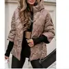 Chaqueta de Algodón con Capucha, Holgada, de Manga Larga, con Retazos, Nueva Moda Otoño/Invierno 2024 para Mujer
