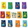 LB125 Amazon Desenho Animado Dinossauro Fofo Adesivo Conjunto Festa Doce Aniversário Presente Saco de Papel Kraft