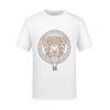 Nueva Camiseta de Manga Corta para Hombre 2026 con Pedrería, Estampado de Leopardo, Camisa de Verano Pesada, Algodón Mercerizado, para Papás de Mediana Edad