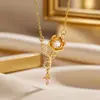 Collar de Cadena para Clavícula de Lujo Ligero Romántico con Flor de Rosa y Microincrustaciones de Diamante Rosa para Mujer, Exquisito y Versátil, Gama Alta, Suave, Dulce y Moderno