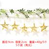 Adornos navideños de PVC pintados en rojo y dorado con forma de estrella, diseño de escena de árbol de Navidad, colgante de estrella de cinco puntas