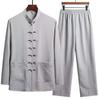 Traje Tang para Hombre de Mediana Edad y Anciano Traje de Abuelo Traje de Manga Larga de Primavera y Otoño Dos Piezas Holgado Ropa para Anciano Papá Traje de Primavera