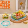 Contenedor de Almacenamiento de Alimentos de Vidrio de Borosilicato Alto, Lonchera para Trabajadores de Oficina, Apto para Microondas y Horno, Lonchera Estudiantil Compartimentada