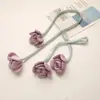 Estilo Coreano Doce e Fresco Fita Longa Dupla Face Rosa DIY Grampo de Cabelo para Menina Prendedor de Trança Acessório de Roupa