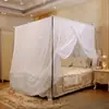 Mosquitero de algodón, doble hilo, reforzado, engrosado, estilo tradicional, diseño de una sola puerta, a prueba de polvo, con varillas de bambú y cuerdas de sujeción