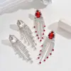 Estilo de Pasarela Europeo y Americano Exagerados Pendientes de Gema Pedrería Borla Forma de Gota de Agua y Aretes Son Adecuados para Vestir en Cenas de Fiesta para Mujeres
