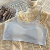 Roupa Íntima Feminina de Seda de Gelo Sem Costura, Sutiã Respirável para Estudantes, Camisola Modeladora, Push-Up Esportivo, Sutiã sem Fio Estilo Colete Fino