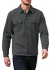 Novo Cardigan Xadrez Casual de Outono e Inverno Masculino com Gola Reversível Tamanho Europeu Camisa Fashion com Bolsos com Zíper e Moletom Abotoado para Homens