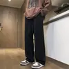 Pantalones de Chándal Blancos Casuales de Pana Holgados Rectos de Pierna Ancha de Moda para Hombre de Primavera y Otoño