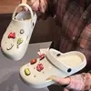 Sapatos com furos bolsa feminina cabeça chinelos de casa antiderrapantes banheiro chuveiro chinelos de verão sola macia leve podem ser usados fora chinelos masculinos