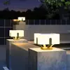 Luminária de Cabeça Solar para Coluna em Aço Inoxidável, Lâmpada de Jardim à Prova d'Água para Exterior, Lâmpada Elétrica para Coluna de Portão de Vila de Jardim, Lâmpada de Cerca