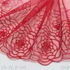 Tanglong Sencilla Flor de Rosa Malla Roja Bordado Encaje Ropa Ropa Interior Falda Adorno de Encaje DIY Accesorios