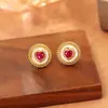 Brincos Redondos de Zircônia Rosa e Madrepérola, Luxo Leve, Alto Padrão, Estilosos, Elegantes, Únicos, Simples para Mulheres