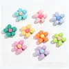 Color Macarrón Bloque de Color Caramelo Flores Pequeñas Materiales Hechos a Mano DIY Accesorios de Resina Pegatinas Imanes para Refrigerador Adornos de Pegamento de Crema