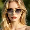 Novos Óculos de Sol Sem Aro Estilo Gatinho Transfronteiriços da Bvl, o Mesmo Estilo Usado por Celebridades Europeias e Americanas no Xiaohongshu, Óculos de Sol Unissex