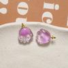 Xiaoxiangfeng semi-transparente geléia pintados à mão tridimensional gato garra de gato acessórios de vidro diy brincos femininos material de cocar atacado