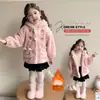 Chaqueta Elegante con Forro de Polar para Niñas para Otoño e Invierno 2025, Nuevo Suéter de Peluche Lindo para Niños, Top Grueso de Invierno para Bebé