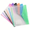 Bolsa para arquivo transparente de 11 furos pp fecho de pressão à prova d'água bolsa de armazenamento de material de arquivo A4 com elástico colorido porta-cartões bolsa de folhas soltas atacado