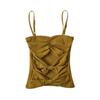 Top ajustado de tirantes para mujer con lazo plano pequeño estilo chica hot europeo y americano, nuevo de color sólido