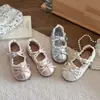 Zapatos Dulces Mary Jane para Niños 2026 Estilo Nuevo Primavera y Otoño Zapatos de Princesa con Lazo para Niñas Zapatos de Encaje de Cuero con Suela Blanda