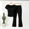 2026 Novas Calças de Yoga Femininas Verão Apertadas Corrida Treinamento Esportes Calças Flare Cintura Alta Levanta Bumbum Fitness Calças Cropped