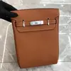 Bolsa de Ombro Estilo Universitário Unissex Bolsa de Peito Couro Genuíno Couro de Vaca Togo Bolsa Transversal de Um Ombro Bolsa de Cintura Hac Kelly para Mulheres