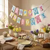 Suministro exclusivo transfronterizo: Banderín de Pascua de Fieltro, Guirnalda de Globos de Colores Macarrón de Feliz Pascua, Decoración para Chimenea