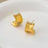 Nuevos Pendientes de Aro en C con Pedrería Escarchada, Moda Retro de Nicho, Estilo Fresco y Sencillo, Pendientes Creativos Texturizados para Mujer