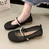 Zapatos Planos Transpirables de Malla Hueca para Mujer 2026 Primavera/Verano Nuevos Estilo Francés Poco Profundos Versátiles Slip-On Mary Jane