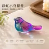 Pássaro da Fortuna em Vidro de Cristal Pássaro 3D Ornamento de Cristal com Base Giratória, Ornamento de Pássaro da Fortuna em Vidro Giratório