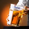 Vaso de Vidrio Belga Fosters Blanco de Gran Tamaño de Moda para Bar de Alta Capacidad Hexagonal Profundo Bomba de Agua Grueso