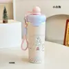 Taza Termo de Gran Capacidad de Acero Inoxidable 304 Nueva de Aspecto Elegante Taza con Popote de Dibujos Animados Cuerda Linda para Estudiantes Taza de Agua