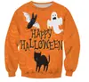 Suéter Divertido de Halloween con Elementos de Dibujos Animados para Hombres y Mujeres Transfronterizo, Suéter Festivo, Tops con Estampado 3D de Terror para Niños