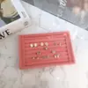 Bandeja de Anillos de Terciopelo, Soporte de Exhibición de Joyería de PU Blanco Roto, Bandeja Pequeña de Escritorio para Joyería