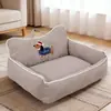 Cama para perro, a prueba de invierno, diseño abierto, adecuada para todas las estaciones, sofá para perro con respaldo, cama para gato para dormir, cama para mascotas